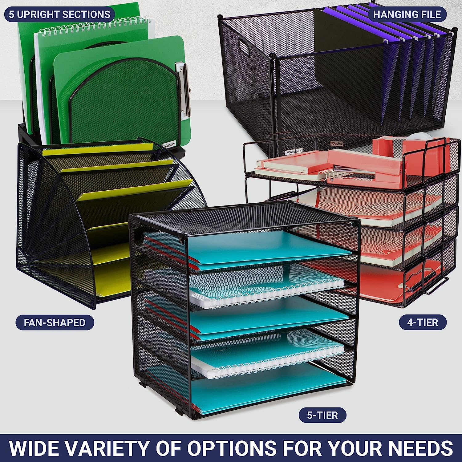 Desk Organizer with 6 Tiers, Paper Tray for Office Supplies, Letters, Billls, Folders, Files, Binders. Desk Organizers and Accessories for Home, Office, School. Office Organization with Style - Image 7
